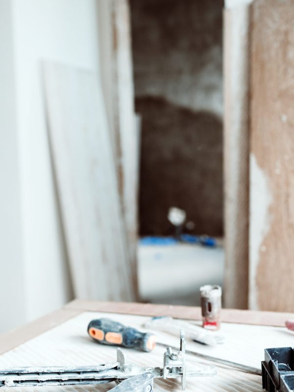 work tools at construction site. Home improvement